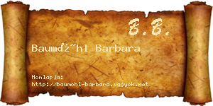 Baumöhl Barbara névjegykártya